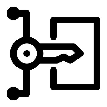 black key unlocking door icon clip art preview
