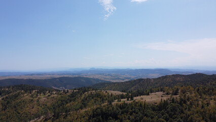 Fototapeta premium Very beautiful wooded mountain peaks