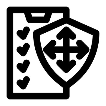 smartphone protected by shield icon clip art preview