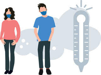 Boy and girl wearing protective masks.