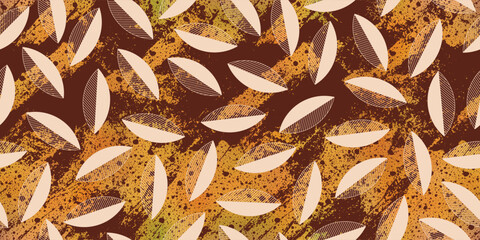 Autumn background of leaves, seamless pattern, vector design