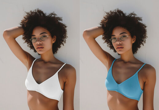 Apparel Women Bikini Top Mockup With Generative AI