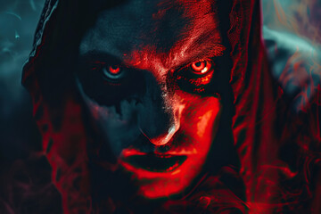Fototapeta premium Scary zombie wandering in a street with dramatic lighting on celebration holiday Halloween