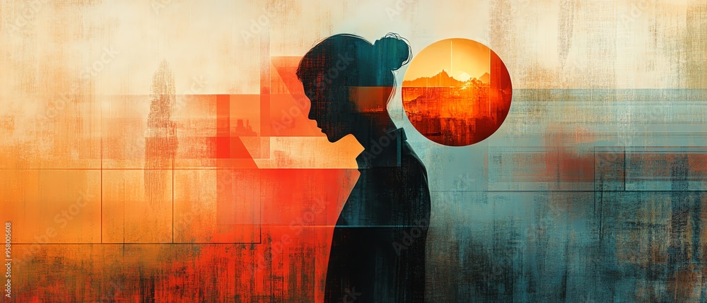 Poster Design an abstract image featuring shapes representing choices