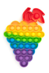 Pop it fidget toy isolated on white background. trendy anti-stress sensory toy