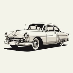 Obraz premium vintage car isolated on white