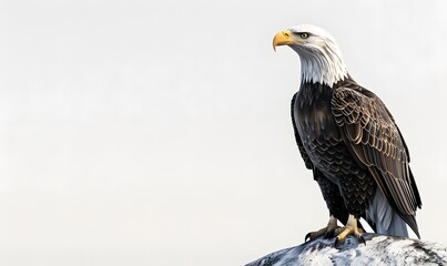Fototapeta premium Bald eagle on white background. 