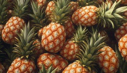 Fototapeta premium Pineapple pattern fruit texture vitamin healthy food background