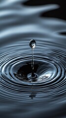 A drop of water is falling into a large body of water