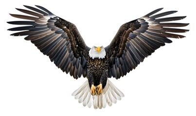 Obraz premium Bald eagle on white background. 