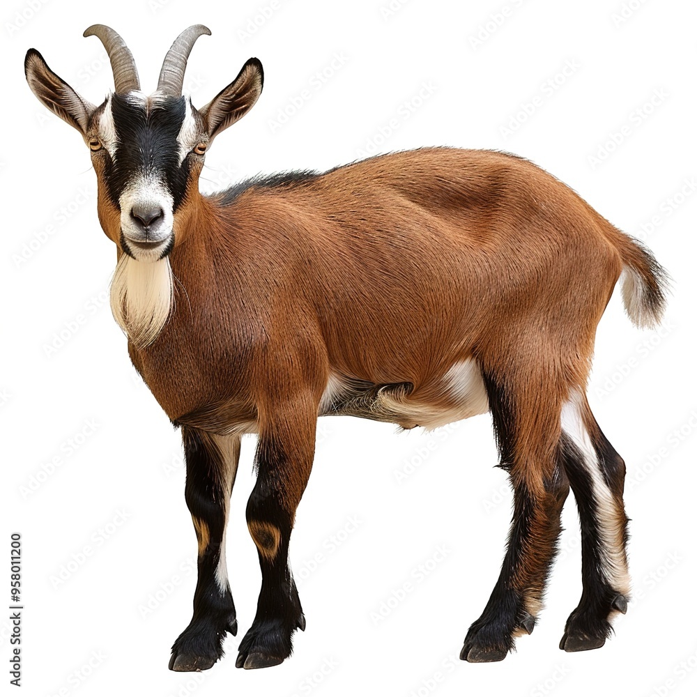 Wall mural goat isolated on white