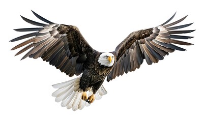 Obraz premium Bald eagle on white background. 