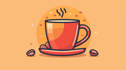 Obraz premium Coffee Cup Icon Hot Drinks Tea in Mug Cafe or Home