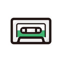 Obraz premium Cassette tape outline icon for graphic design, apps and websites