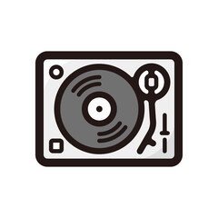 Turntable outline icon for graphic design, apps and websites