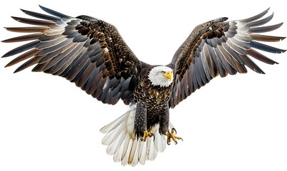 Obraz premium Bald eagle on white background. 