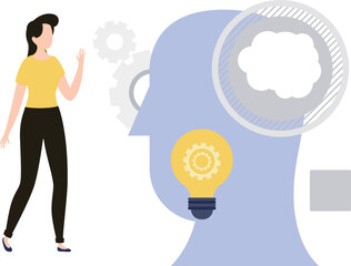 The girl is working on mental intelligence.