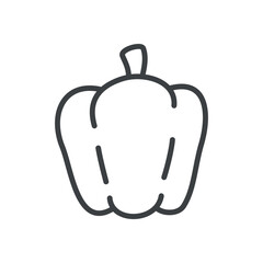 Cute bell pepper icon. Hand drawn illustration of a sweet yellow pepper isolated on a white background. Vector 10 EPS.