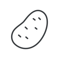 Cute potato icon. Hand drawn illustration of a root potato in peel isolated on a white background. Vector 10 EPS.