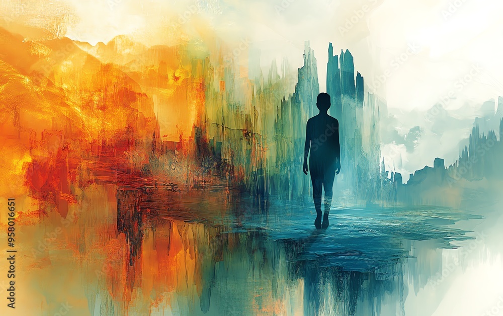 Aufkleber Generate an abstract image with shapes representing choices
