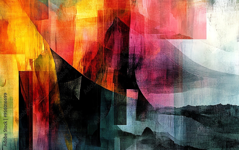 Poster Generate an abstract image with shapes representing choices