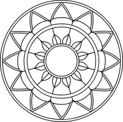 Outline Mandala for Coloring Book Page. Oriental Mandala vector. Mandala Coloring book line art vector illustration. Vector abstract mandala pattern.