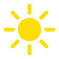 Sonne Icon mit Strahlen als Zeichen für Solar oder Hitze