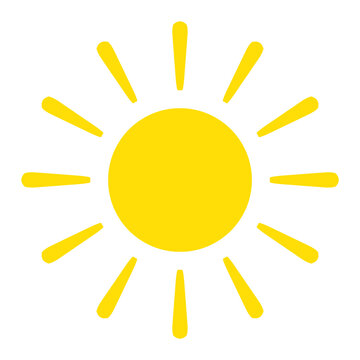 Sonne Icon mit Strahlen als Zeichen f&uuml;r Sonnenschein oder Sommer
