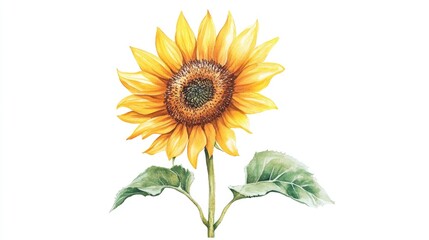 Fototapeta premium Beautiful Sunflower Illustration Highlighting Nature's Vibrant Colors and Botanical Elegance