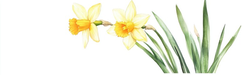 Vibrant Watercolor Daffodils: A Celebration of Spring's Beauty and Floral Elegance