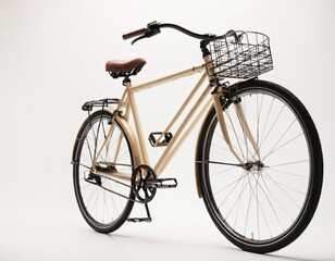 Fototapeta premium a women bicycle Isolated on white background. Retro Vintage Ladies Bike. Ai generated image