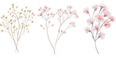 Fototapeta premium Delicate Watercolor Floral Arrangement: Elegant Pastel Blooms for Home and Art Decor