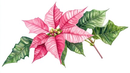 Stunning Watercolor Poinsettia: A Symbol of Holiday Cheer and Natural Beauty