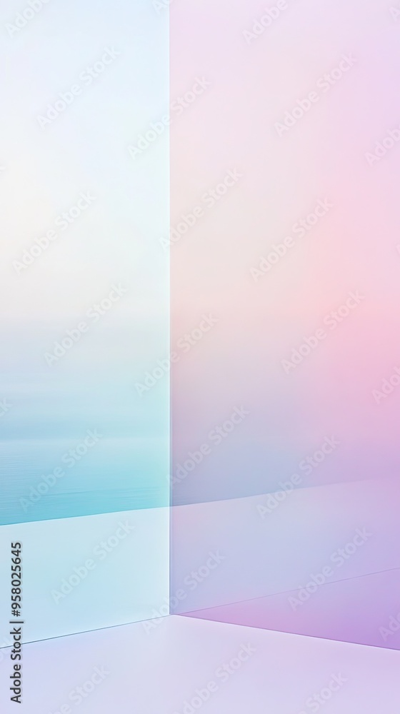 Poster a serene abstract background featuring soft pastel colors in a smooth gradient, perfect for modern d