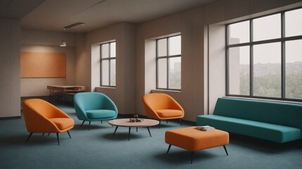 A modern waiting area design template.