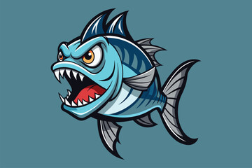Angry fish  art   illustration   vector .eps