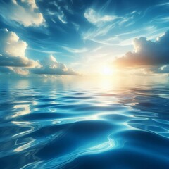 Obraz premium Blue water surface background 