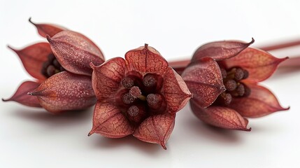 Close-up of Three Burgundy Flowers