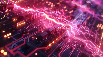 pink electric lighting, abstract electrical background