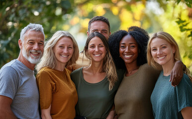 Obraz premium Portrait of a group of smiling friends.