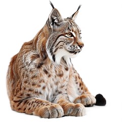 Obraz premium lynx in front of white background
