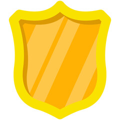 Gold Shield Isolated. Vector Illustration