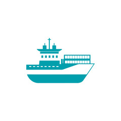 Cruise ship icon, Blue, Ship Clipart, Cruise ship logo design vector illustration.