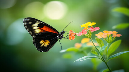 Vibrant Butterfly on a Flower in Nature