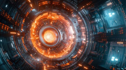 Fototapeta premium Futuristic Sci-Fi Spaceship Interior Design