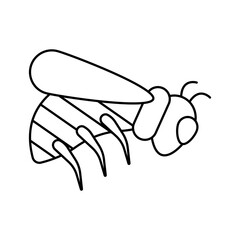 Bee flat icon editable stroke line symbol