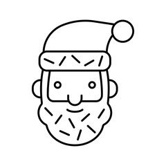 Santa line icon editable stroke isolated Christmas symbol