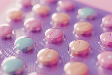 Close-Up of Colorful 3D Cartoon Blister Pack - Design for Medical Posters, Brochures