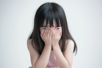 Fototapeta premium 泣いている日本人の子供（児童虐待・ネグレクト・怒られる）