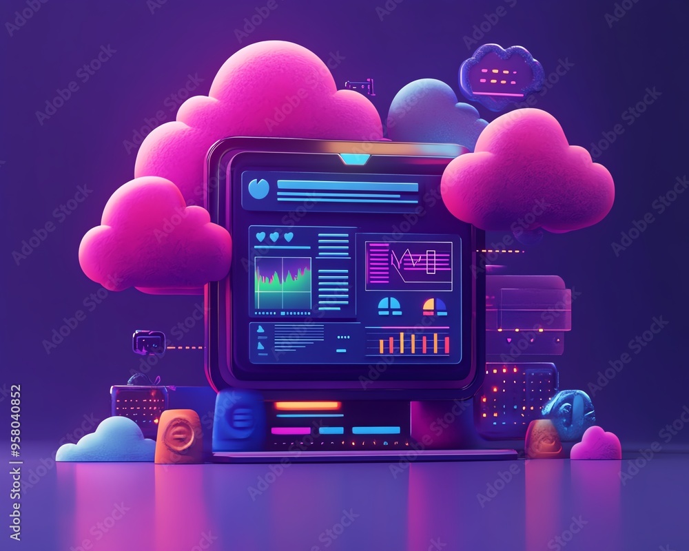 Aufkleber cloud computing concept in modern flat design